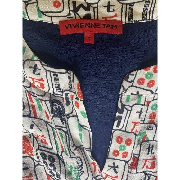 vivienne tam mahjong knit sleeveless dress vintage navy blue red white sz M rare - Picture 4 of 6